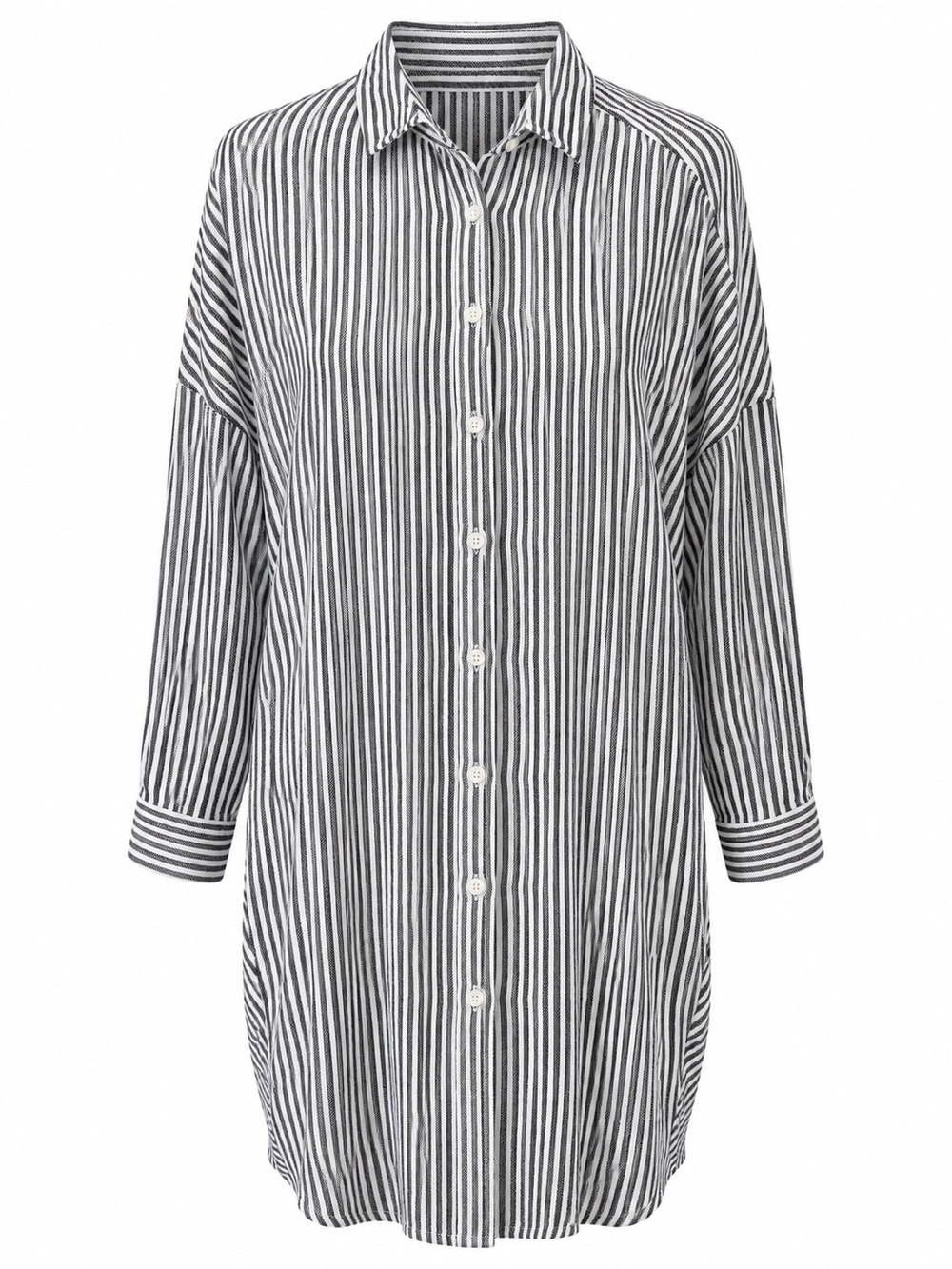 Madewell Black White Striped Viscose Tunic Shirt Dress Size M